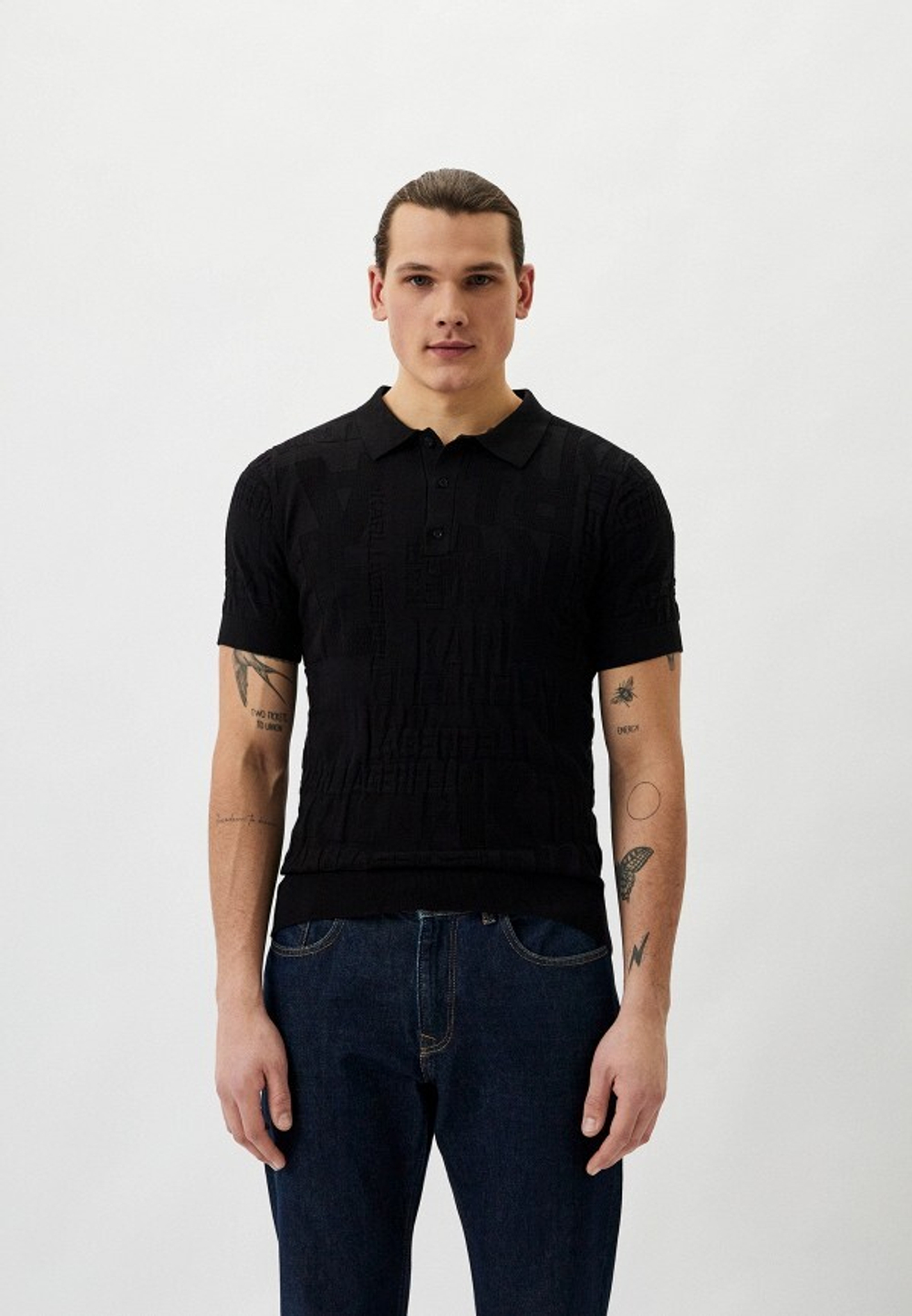 Поло муж. трикотаж KARL LAGERFELD 655081 черный