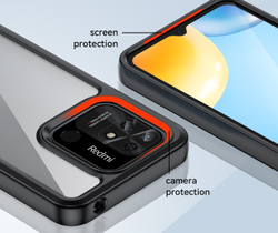 Противоударный чехол для смартфона Xiaomi Redmi 10C, усиленные защитные свойства, боковые рамки черные