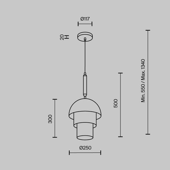 Подвесной светильник MODESTYLE MS.220.250 BS