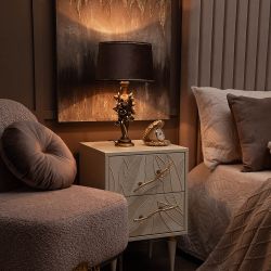 Настольная лампа Орхидея Лира Бронза Тюссо Кофе