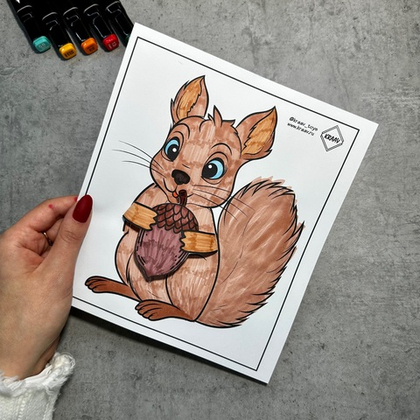 Осенняя идея поделки "Белка"