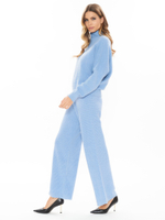 Женский трикотажный костюм-двойка голубой
