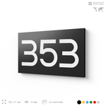 Номер на дверь 353, табличка на дверь для офиса, квартиры, кабинета, аудитории, склада, черная 120х70 мм, Айдентика Технолоджи