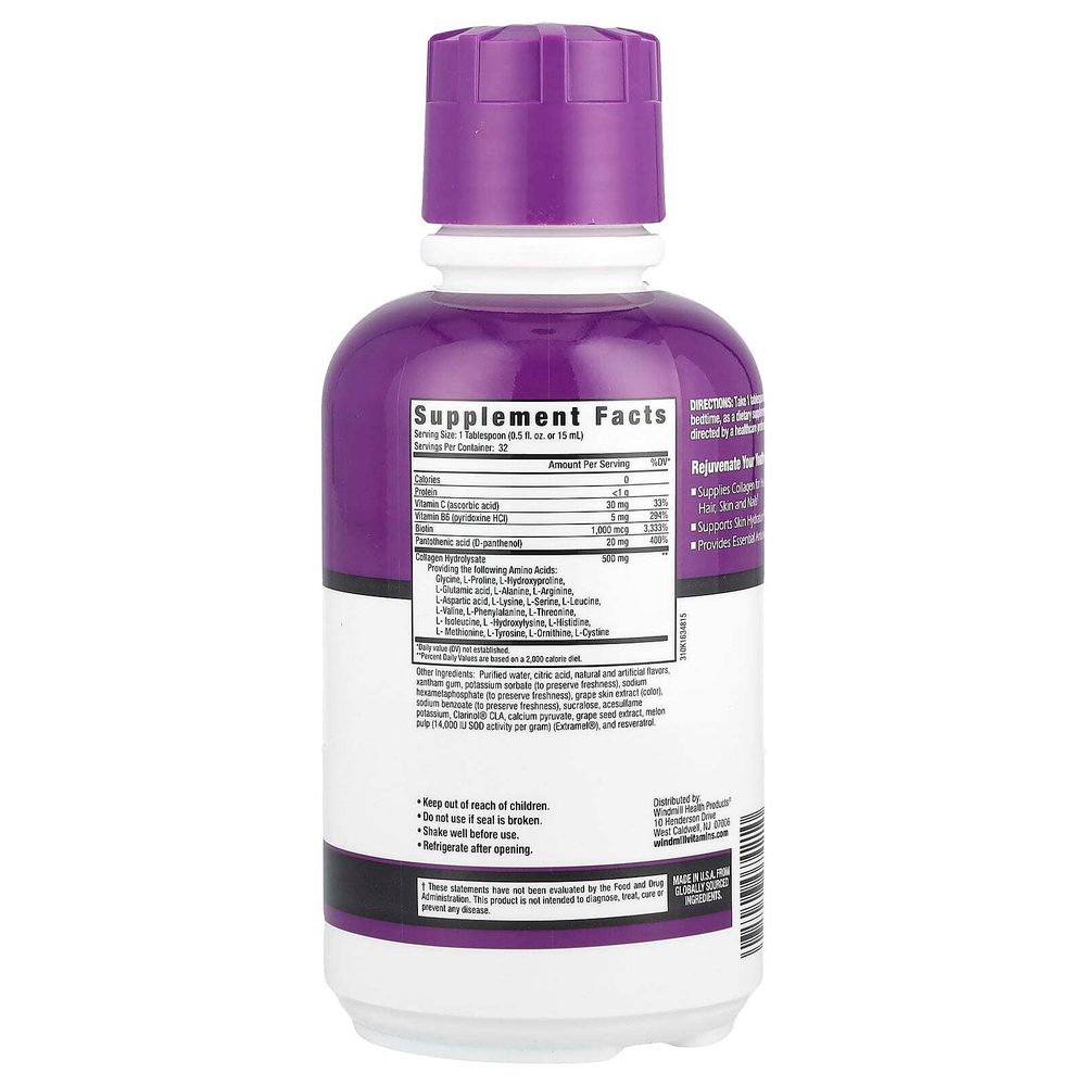 Rejuvicare, Collagen Beauty Formula, комплекс с жидким коллагеном, виноград, 473 мл (16 жидк. унций)