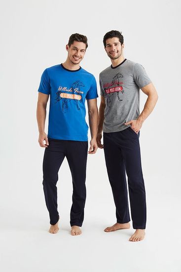 Пижама мужская U.S Polo Assn. Sax-Melange 18029 SAX серая