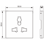 Накладка для розетки мультистандарт, со шторками 16A 250 В~, матовый белый, серия A07