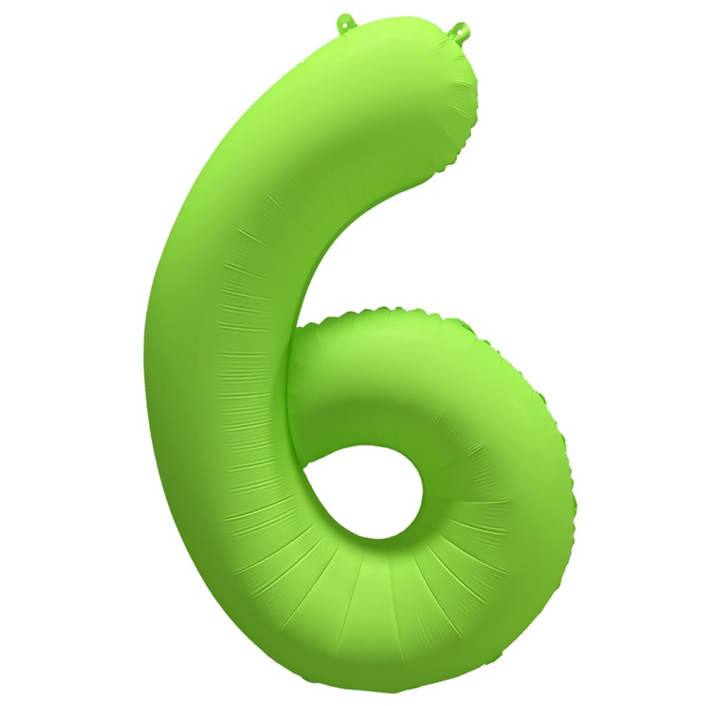 Шар фольгированный Цифра 6 101 см (Зеленый)