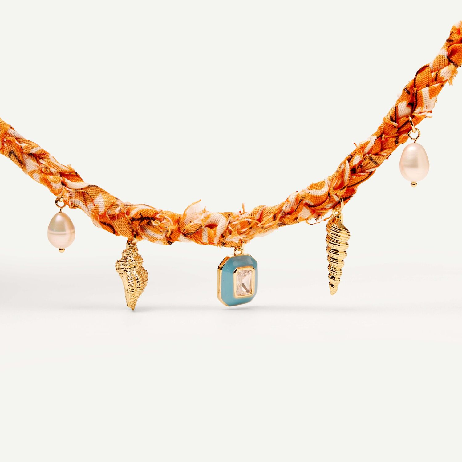 Колье Braded Bandana Necklace - Orange