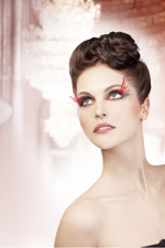 Ресницы чёрные-красные перья (Цвет: черный с красным)