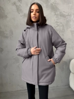 Куртка весенняя удлиненная с капюшоном