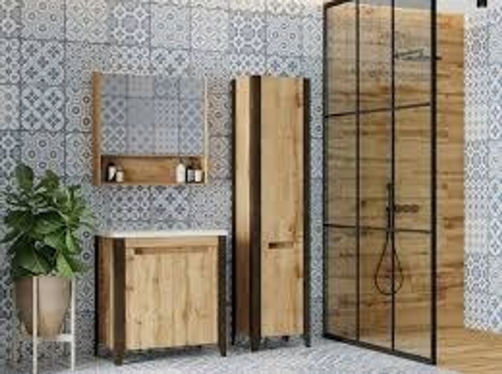 Шкаф зеркальный ЮВЕНТА QnMC-90 дуб вотан