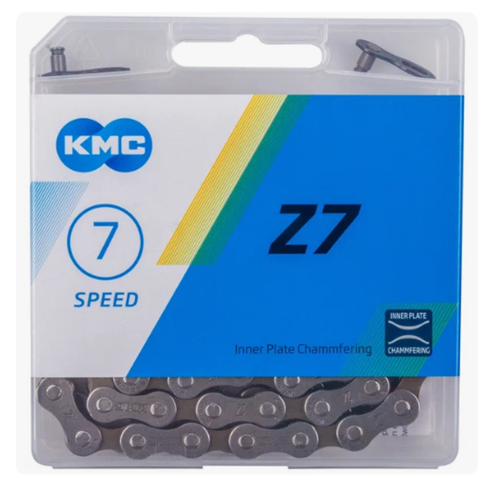 Цепь 1/2"х3/32" 116 звеньев Z7 KMC с замком CL573R для 5-7 ск.