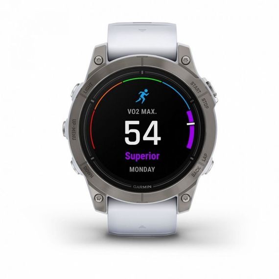 Garmin EPIX PRO Gen 2 Sapphire 47 мм — титан белый DLC, белый ремешок