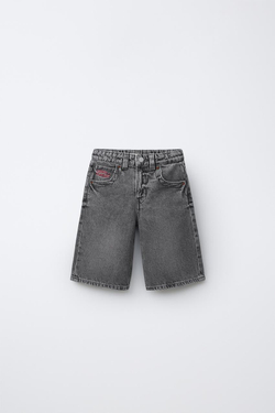 ZARA ДЛИННЫЕ ДЖИНСОВЫЕ ШОРТЫ, МЯГКИЙ СЕРЫЙ