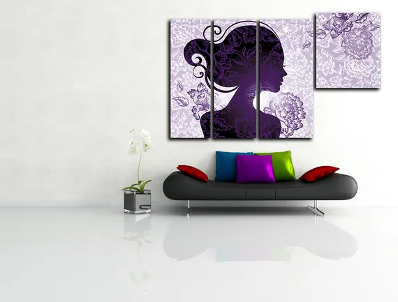 Модульная картина "Силуэт девушки"