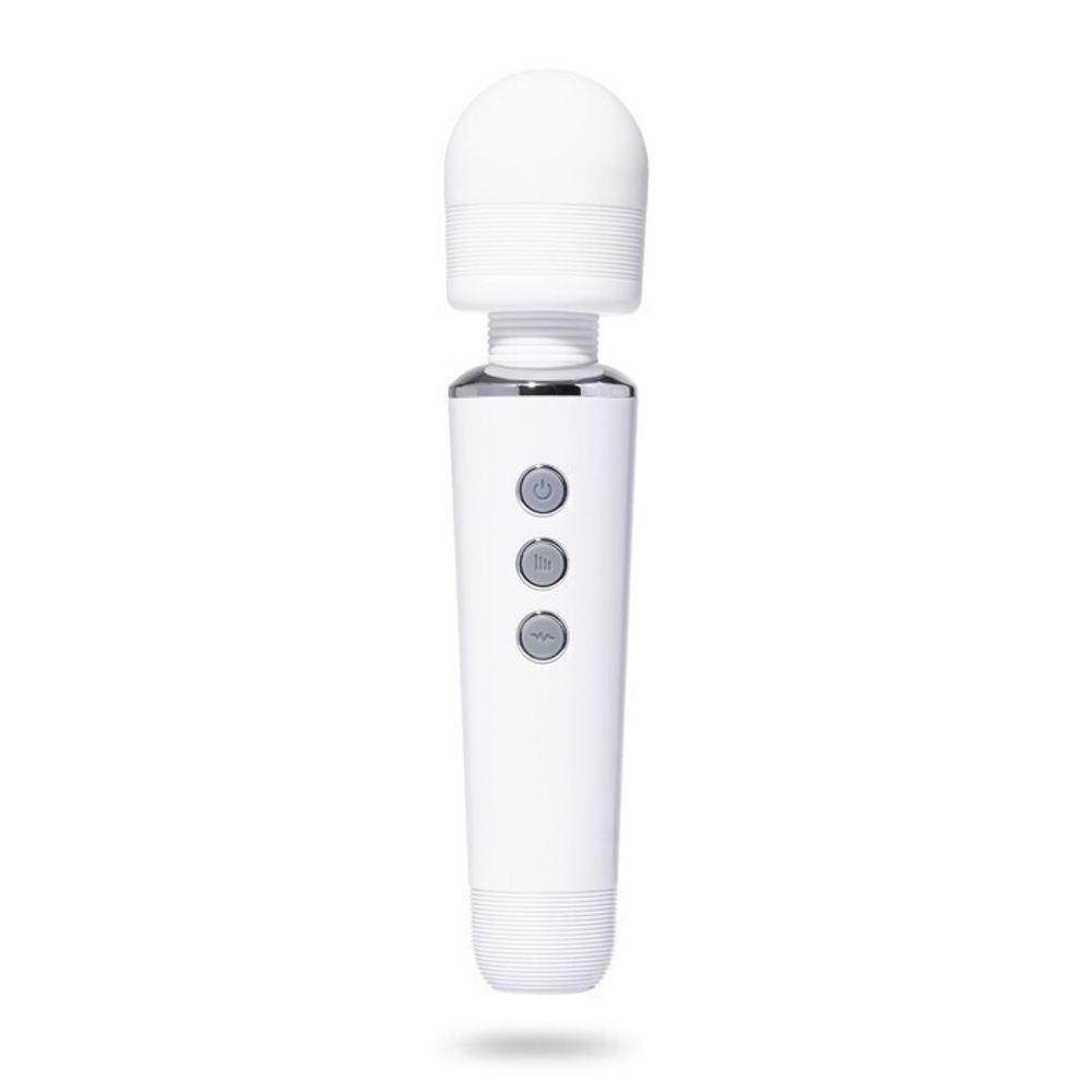 Белый жезловый вибромассажёр Wand Massager - 19 см. (Цвет: белый)