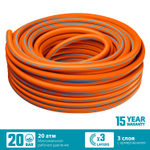 GRINDA FLEX 3, 3/4″, 25 м, 20 атм, из термоэластопласта, трёхслойный, армированный, гибкий, поливочный шланг, PROLine (429008-3/4-25)