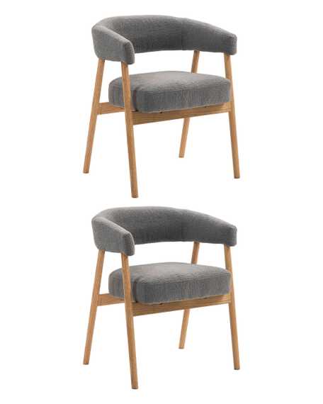 Стул обеденный Zubo с деревянными ножками темно-серый 2 шт.