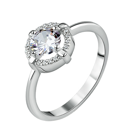 Кольцо из серебра с фианитами