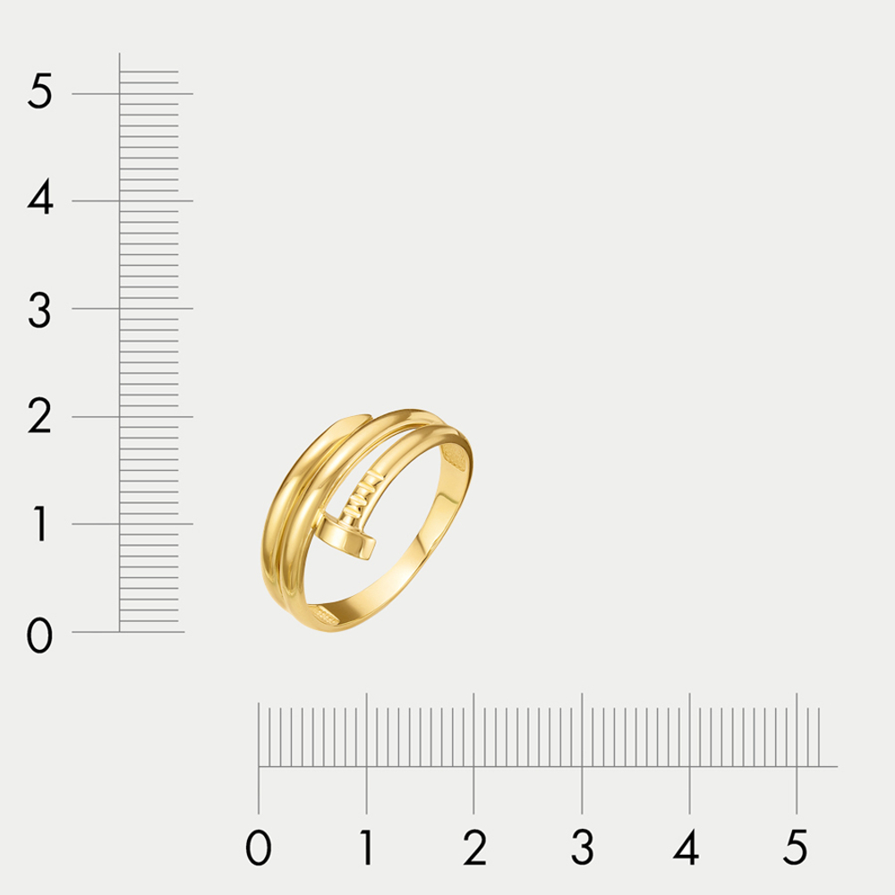Кольцо женское из желтого золота 585 пробы без вставок (арт. л2104713)