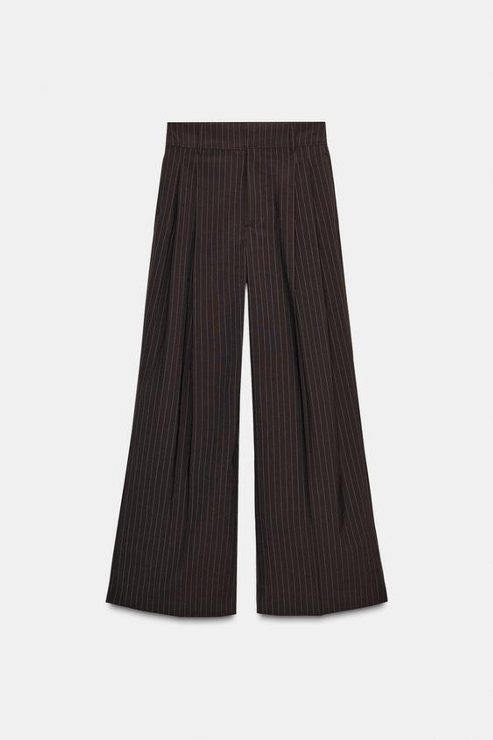 ZARA БРЮКИ С ЗАЩИПАМИ И КЛАПАНАМИ, КОРИЧНЕВЫЙ/ЭКРЮ