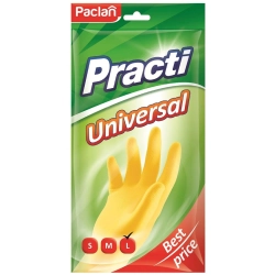 Перчатки резиновые PACLAN Practi латекс желтые р-р L 407898/4078984/4076724