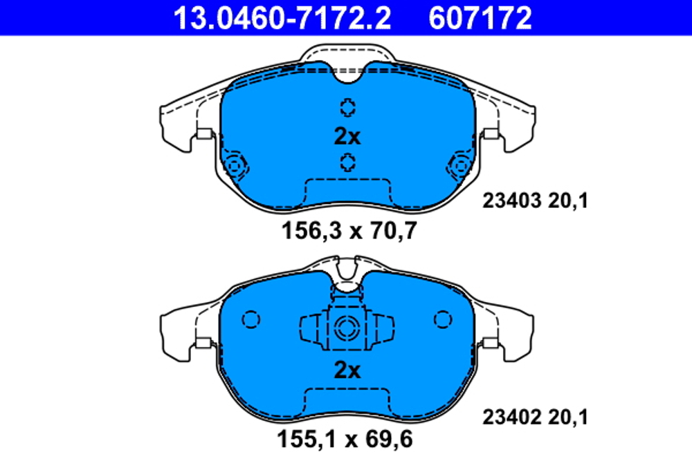 ATE - 13046071722-ATE - Brake Pad Set, disc brake