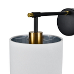 Настенный светильник 1x60Вт E27, металл/ткань, чёрный/белый