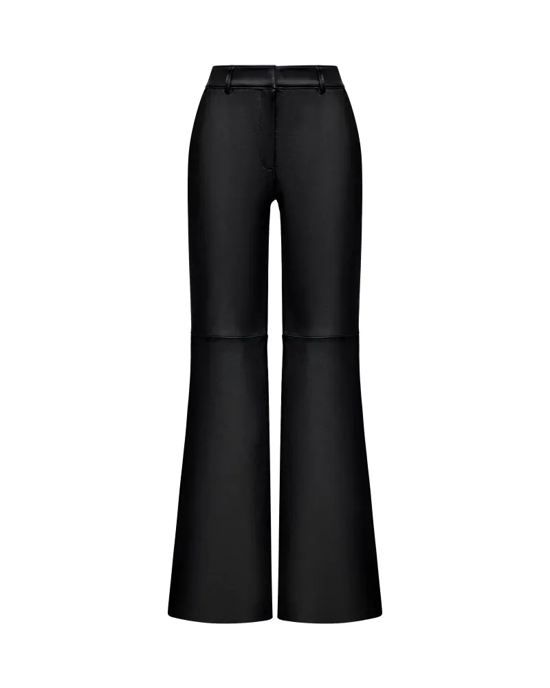 Jidi, брюки из натуральной кожи черные