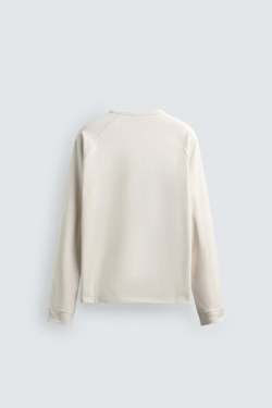 ZARA ФУТБОЛКА HEAVYWEIGHT С КРУГЛЫМ ВЫРЕЗОМ, СВЕТЛО-БЕЖЕВЫЙ