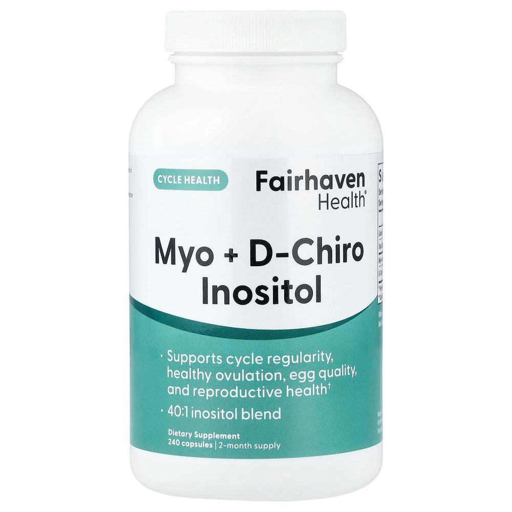 Fairhaven Health, мио- и D-хироинозитол, 240 капсул