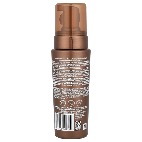 Jergens, Natural Glow, Instant Sun, мусс для автозагара, светло-бронзовый, 177 мл