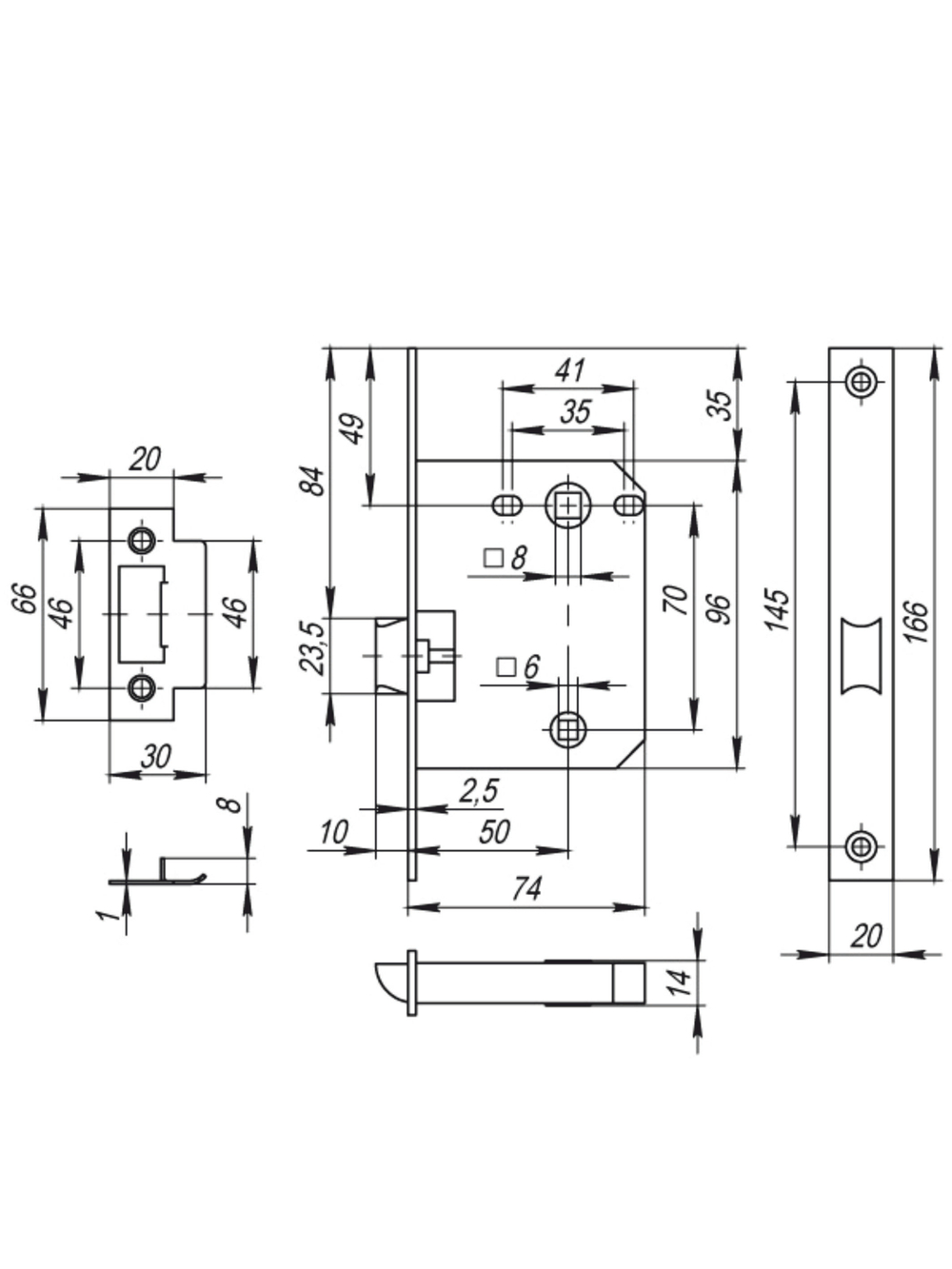 Защелка сантехническая P72-50 SN матовый никель