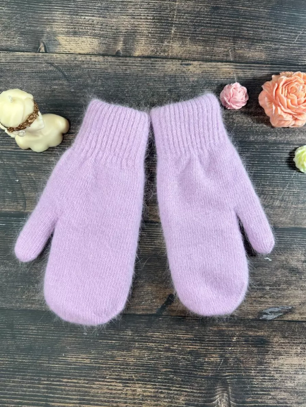 Варежки зимние теплые пушистые ангора