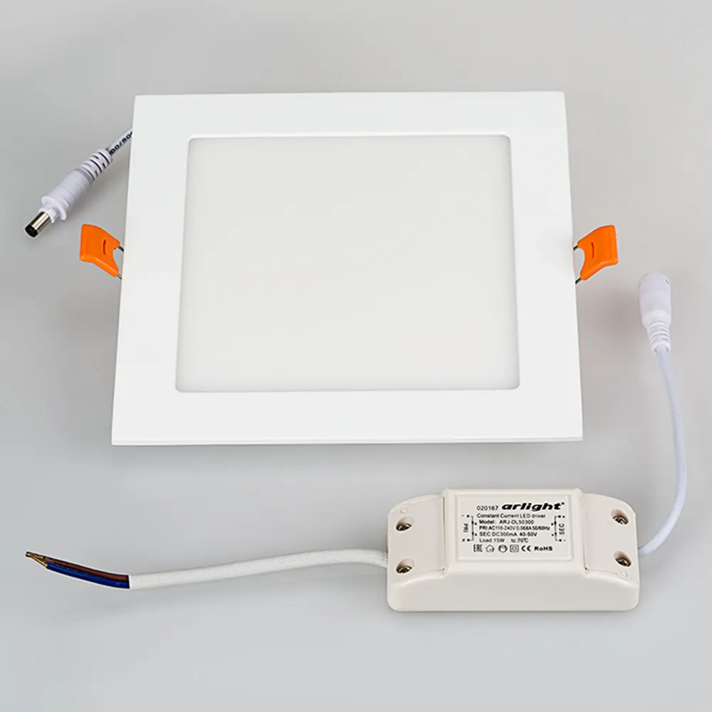 Светильник DL-172x172M-15W Warm White (Arlight, IP40 Металл, 3 года) 020133