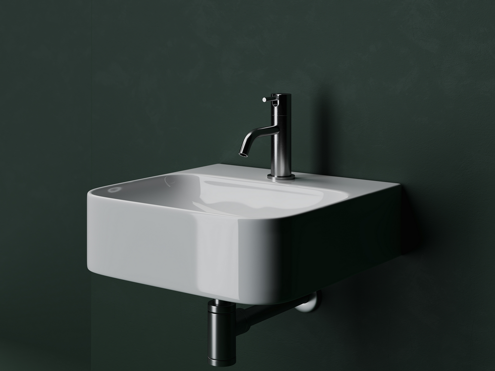 Умывальник AURA с 1 отверстием для смесителя, без перелива 430x390x135мм