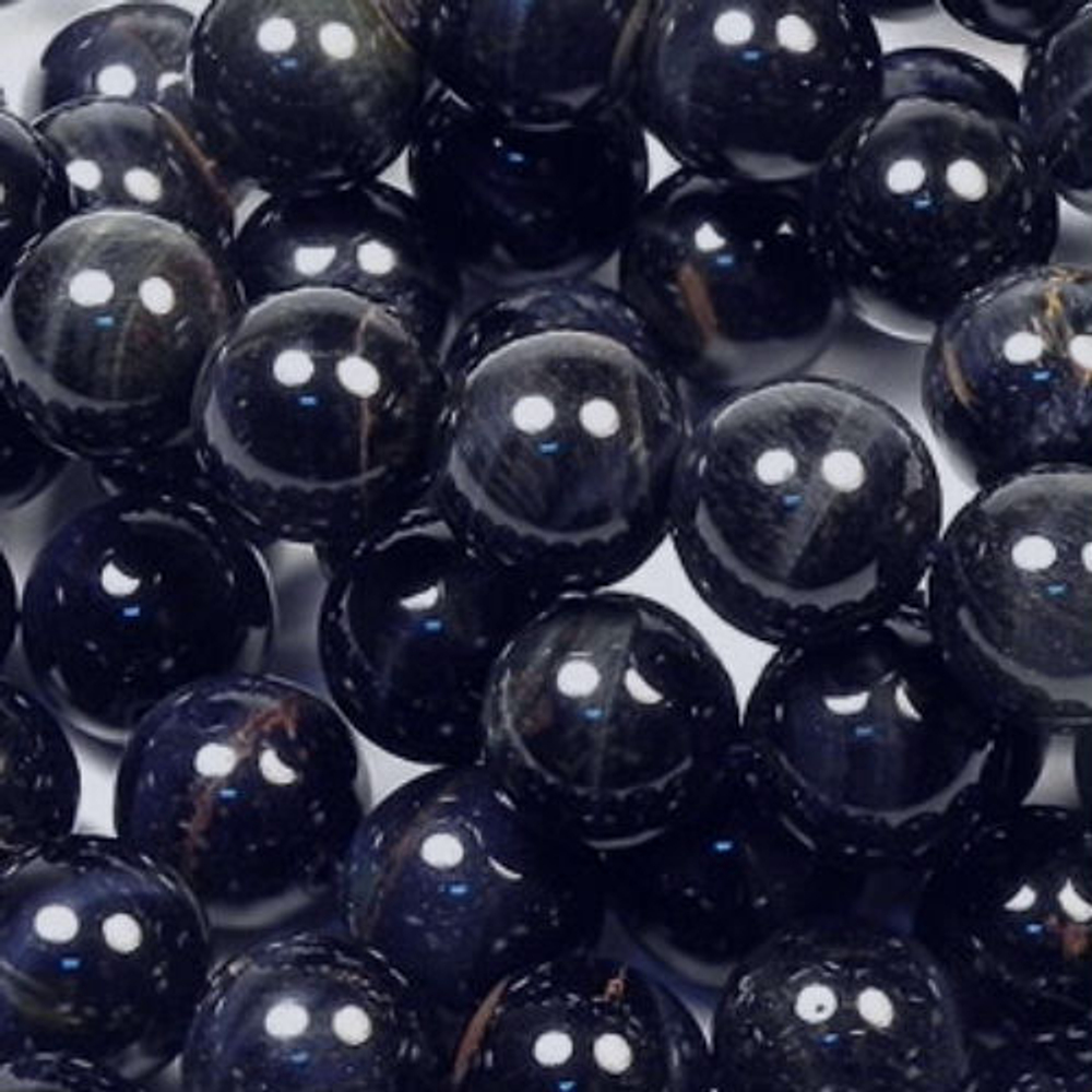 Бусина шар гладкий соколиный глаз асс.