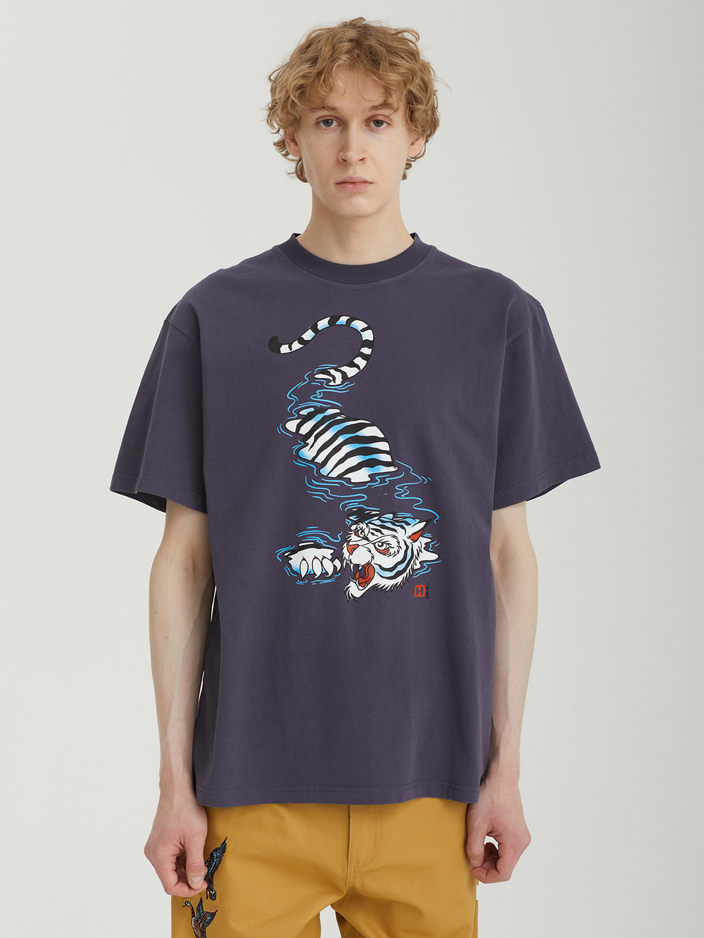 Мужская Футболка Swimming Tiger