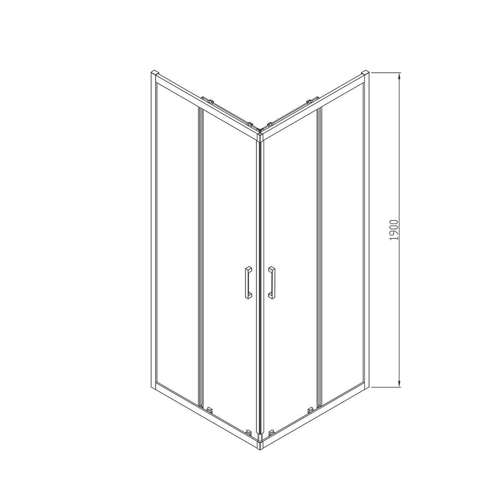 Душевой уголок Alpha VSS-3AL100CLB, 1000*1000, черный, стекло прозрачное