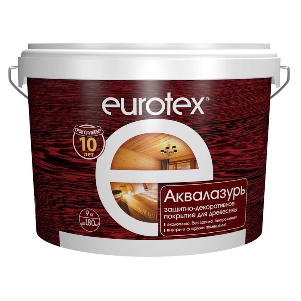Пропитка по дереву EUROTEX Аквалазурь белый  9л  (Рогнеда)