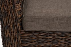 "Капучино" диван из искусственного ротанга (гиацинт) трехместный, цвет коричневый