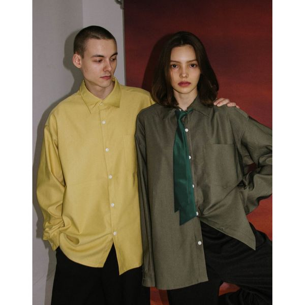 Рубашка Плотная Хлопковая Желтая - фото 5