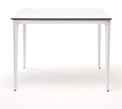 "Малага" обеденный стол из HPL 90х90см, цвет молочный, каркас белый