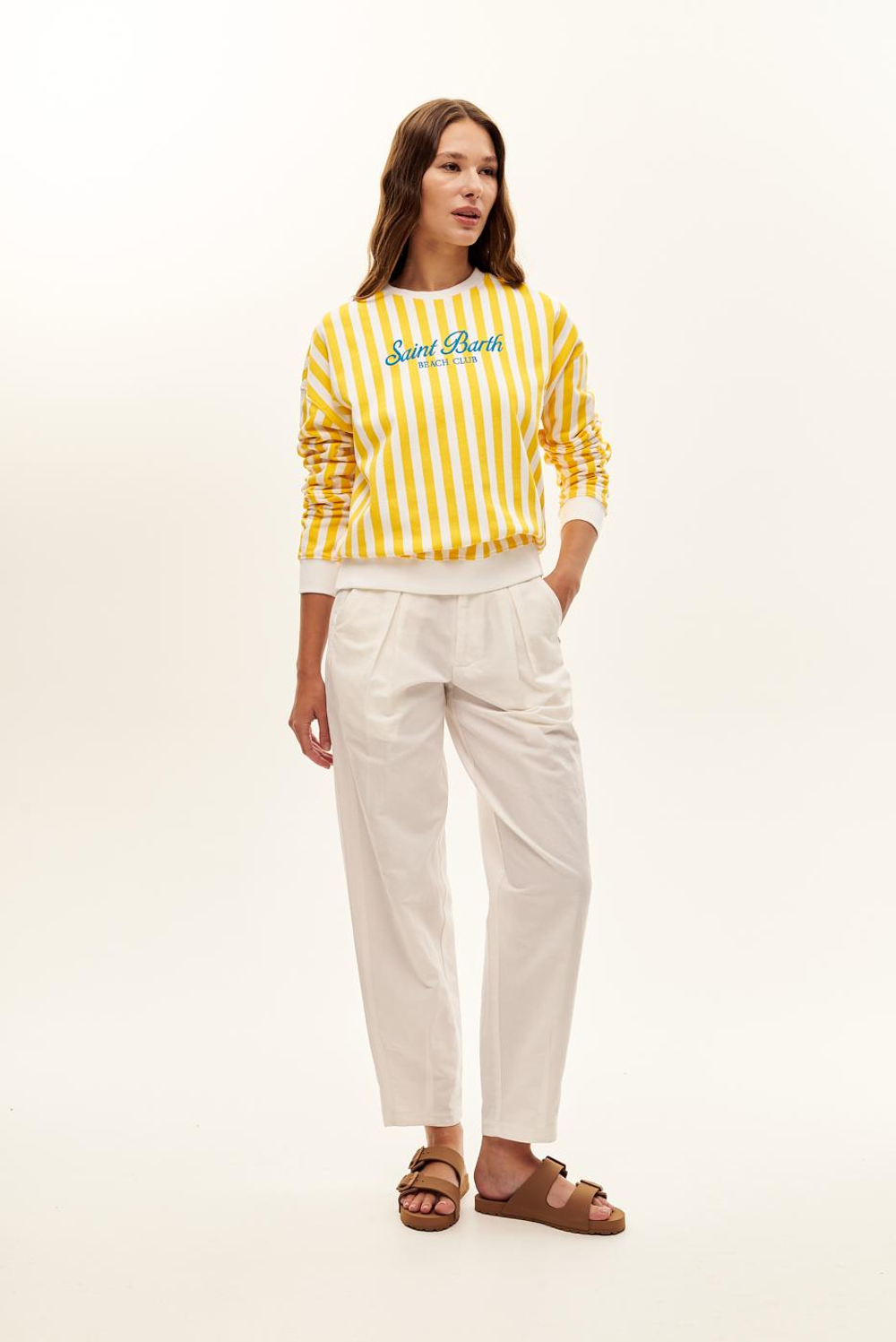 Свитшот Saint Barth stardust бело-зеленая полоска(оригинальный цвет в бело-зеленую полоску)