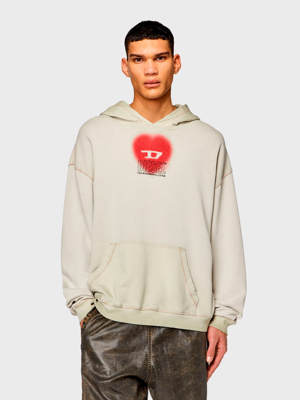 Худи Diesel S-BOXT-HOOD-N10 Gray / Green