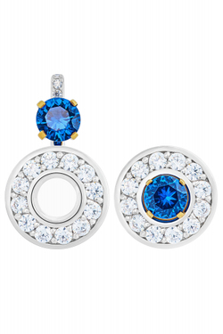 Серьги из серебра со вставками из выращенной шпинели и бесцветных фианитов