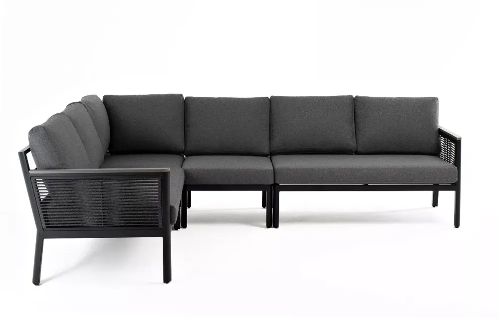 "Париж" угловой модульный диван, каркас из алюминия, цвет серый