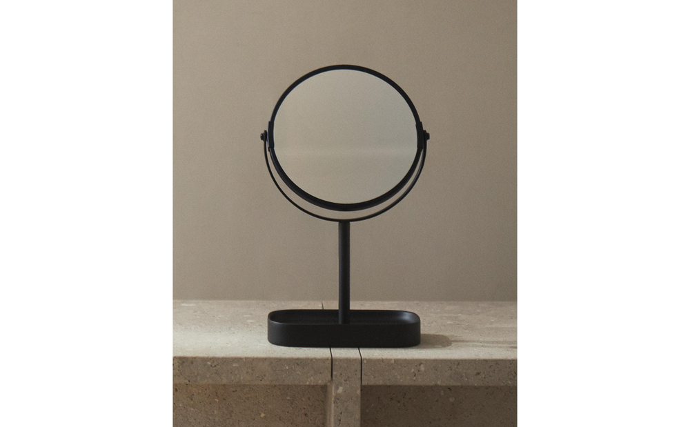 Zara Home зеркало для ванной комнаты, пластик, чёрный