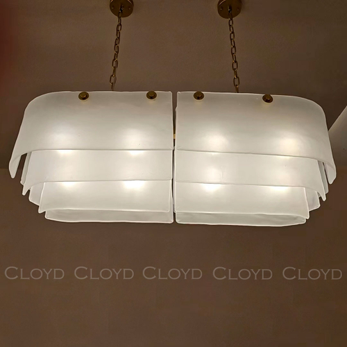 Люстра Cloyd PAMIR C12 / шир. 100 см - латунь - белое матовое стекло (арт.11657)