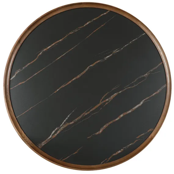 Журнальный столик Vario Ø80х46 см, черная керамика, орех